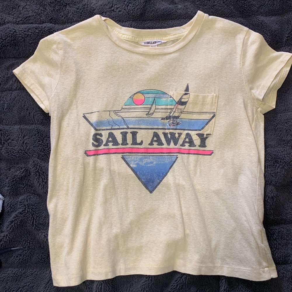 Billabong Sail Away Yellow Crop Top T-Shirt